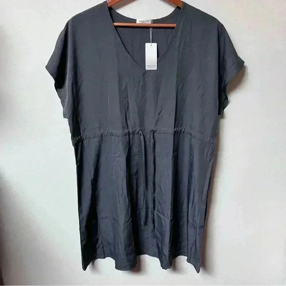 Ekouaer Minimalist Lagenlook Rayon Flowy Tunic Top / Dress Women's Size L - Picture 1 of 6